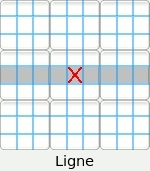 Une ligne d'une grille sudoku.
